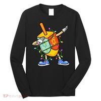 Dabbing Dreidel Hanukkah Christmas Lights Menorah Chanukah  Long Sleeve Shirt thumb 0