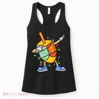 Dabbing Dreidel Hanukkah Christmas Lights Menorah Chanukah  Women's Tank Top thumb 0