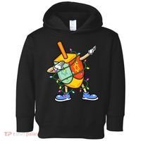 Dabbing Dreidel Hanukkah Christmas Lights Menorah Chanukah  Toddler Hoodie thumb 0