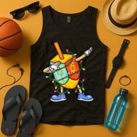 Dabbing Dreidel Hanukkah Christmas Lights Menorah Chanukah  Tank Top thumb 4
