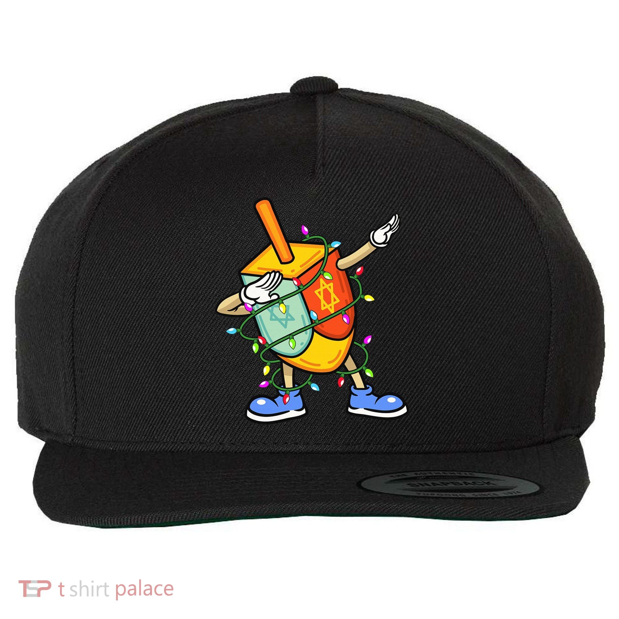 Dabbing Dreidel Hanukkah Christmas Lights Menorah Chanukah  Wool Snapback Cap