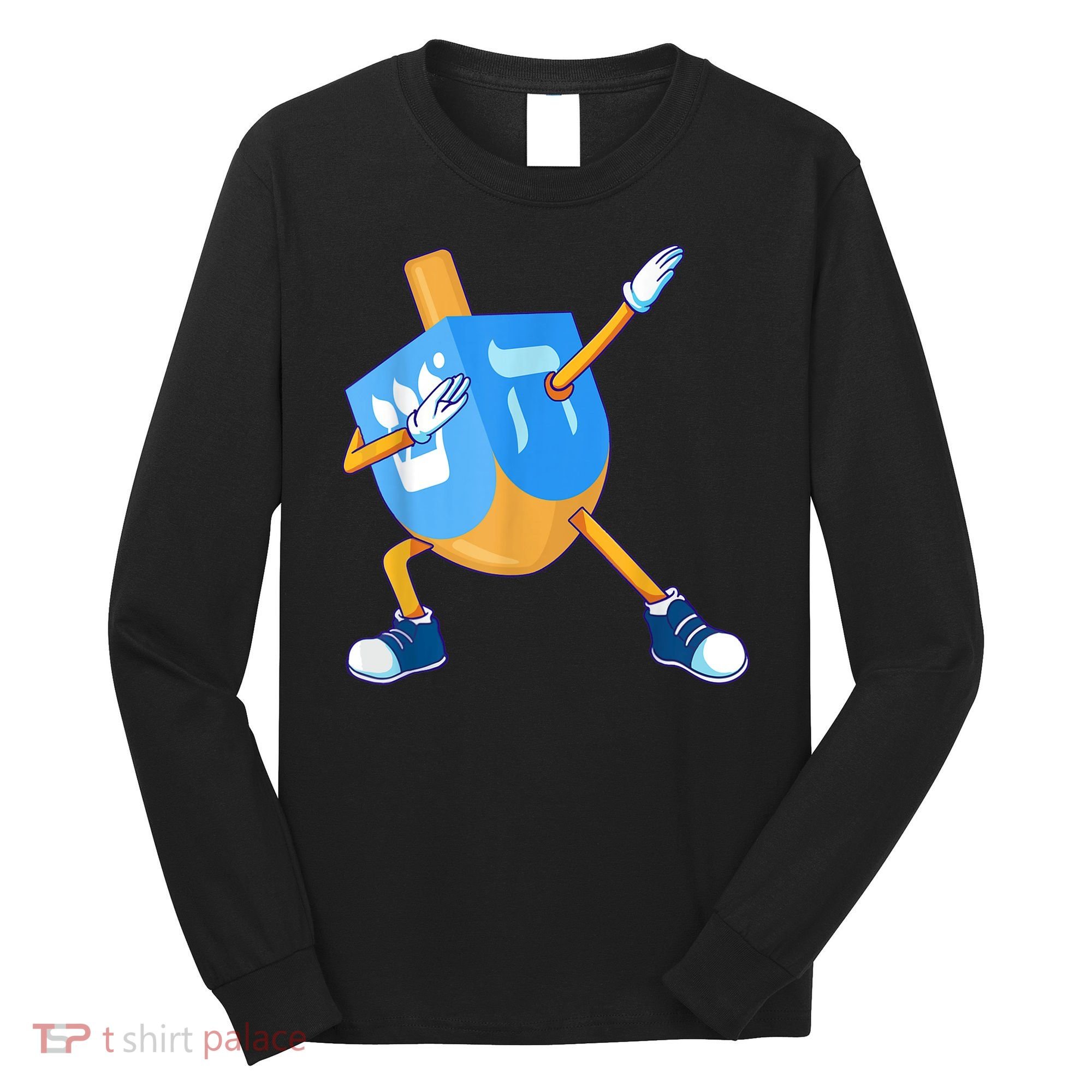 Dabbing Dreidel Happy Hanukkah Dancing Chanukah Girls Long Sleeve Shirt