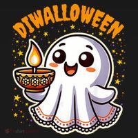 Diwalloween Diwali Halloween Fun Boo Ghost Lantern Deepavali Ornament thumb 1