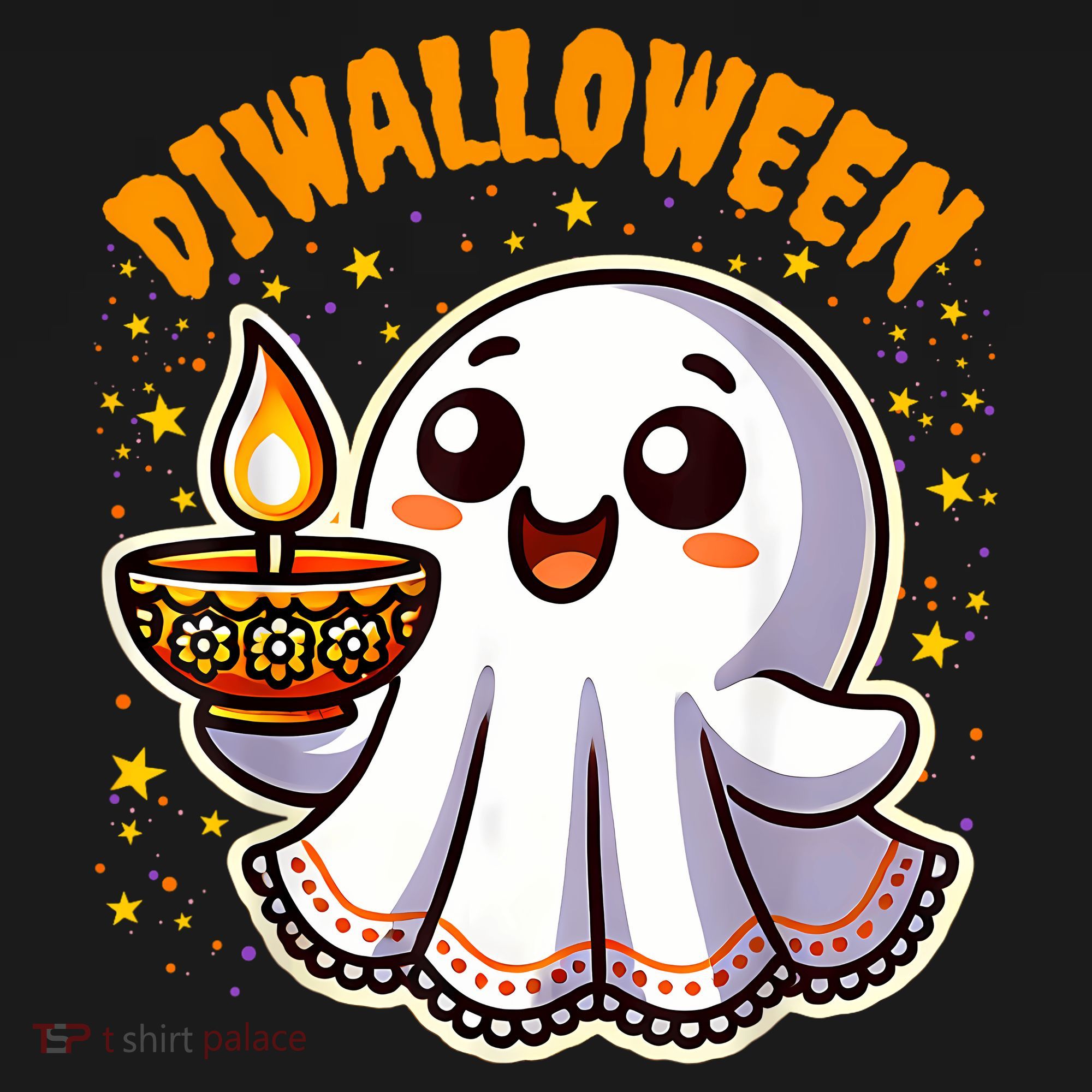 Diwalloween Diwali Halloween Fun Boo Ghost Lantern Deepavali Ornament