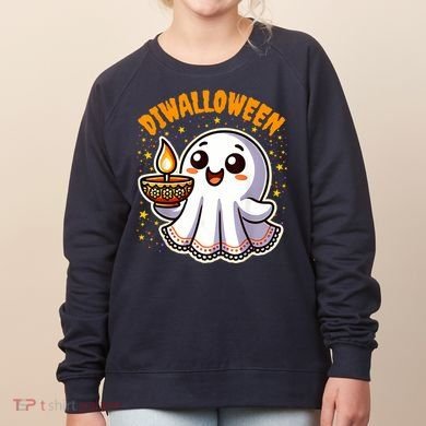 Diwalloween Diwali Halloween Fun Boo Ghost Lantern Deepavali Women's Sweatshirt