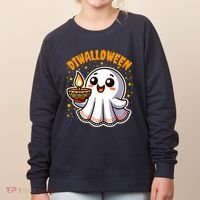 Diwalloween Diwali Halloween Fun Boo Ghost Lantern Deepavali Women's Sweatshirt thumb 0