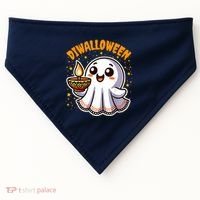 Diwalloween Diwali Halloween Fun Boo Ghost Lantern Deepavali USA-Made Doggie Bandana thumb 0