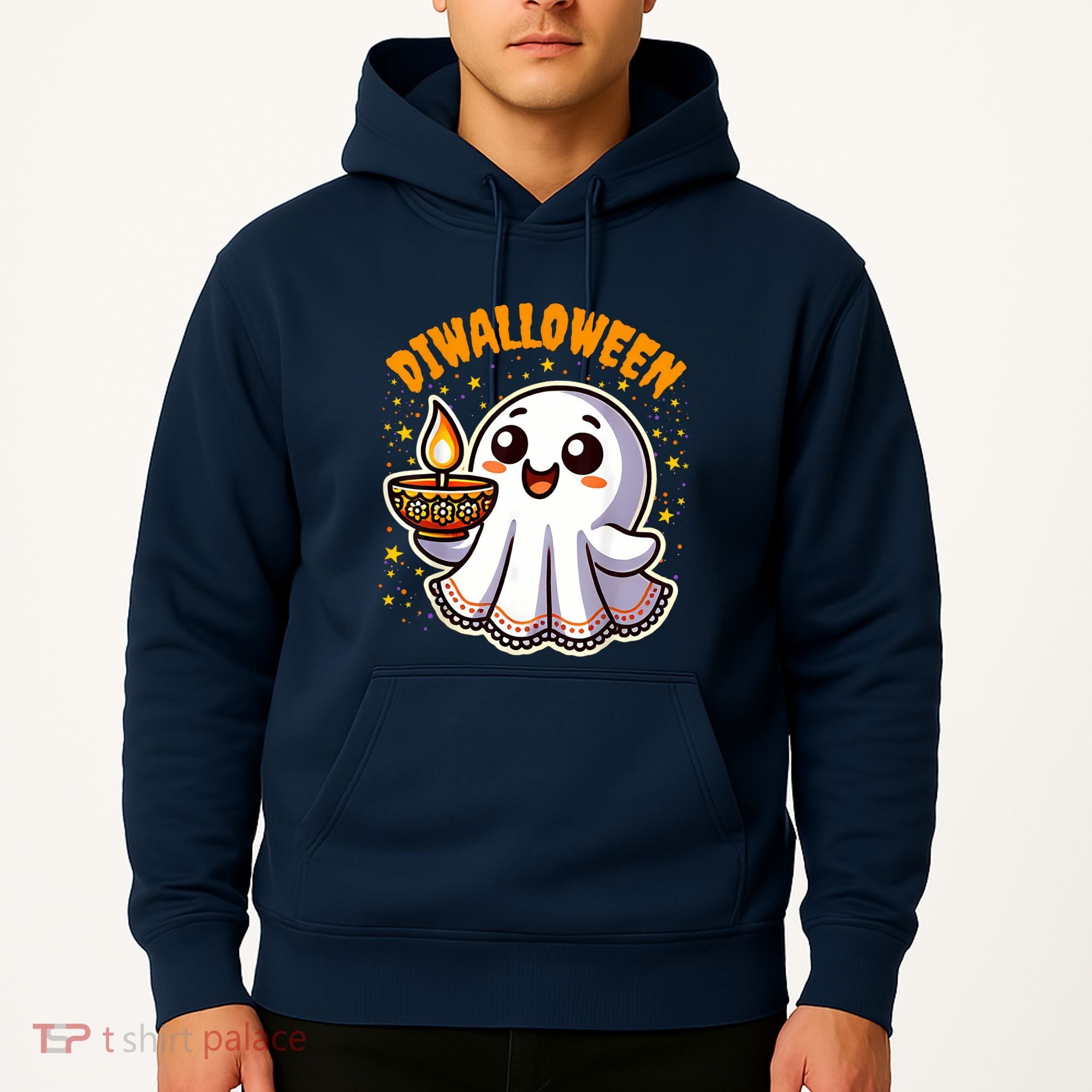 Diwalloween Diwali Halloween Fun Boo Ghost Lantern Deepavali Hoodie