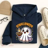 Diwalloween Diwali Halloween Fun Boo Ghost Lantern Deepavali Hoodie thumb 4