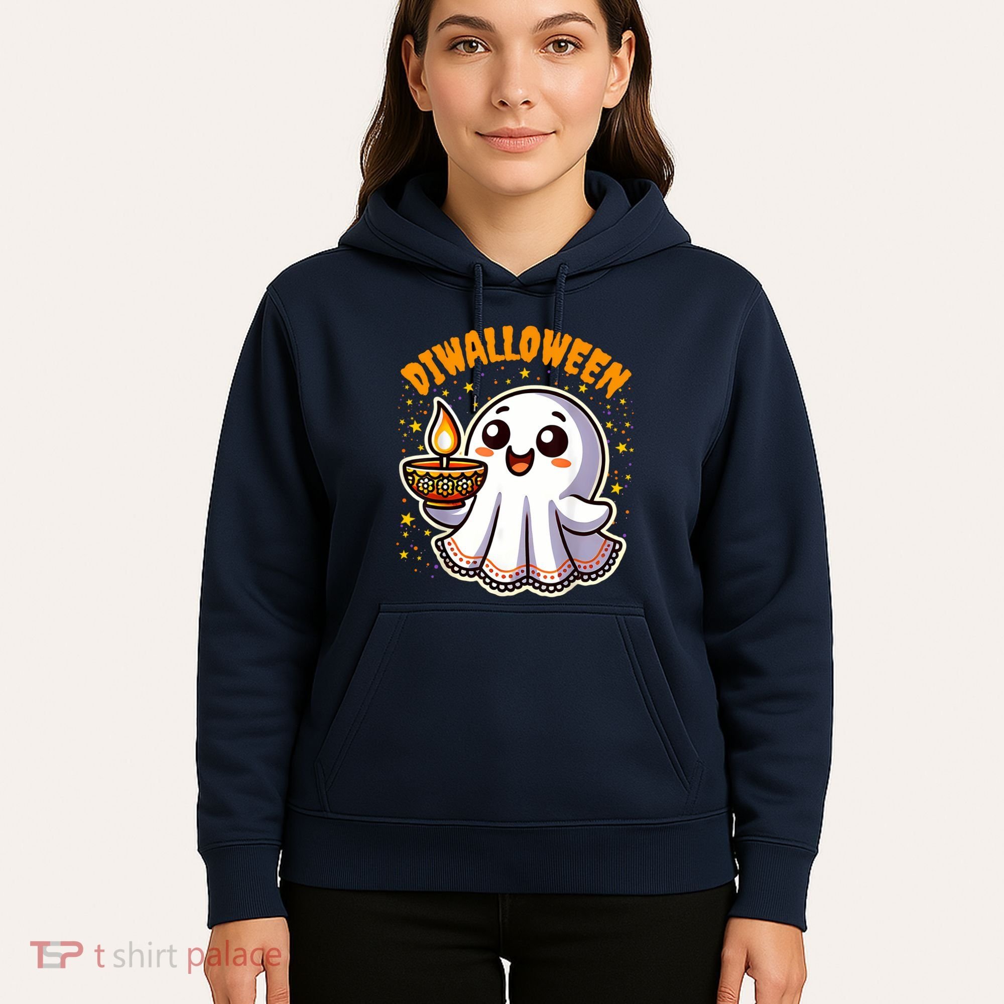 Diwalloween Diwali Halloween Fun Boo Ghost Lantern Deepavali Hoodie