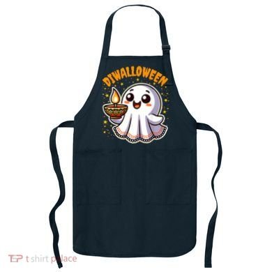 Diwalloween Diwali Halloween Fun Boo Ghost Lantern Deepavali Apron