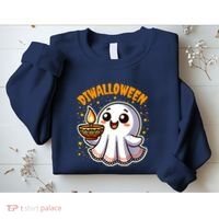 Diwalloween Diwali Halloween Fun Boo Ghost Lantern Deepavali Sweatshirt thumb 2