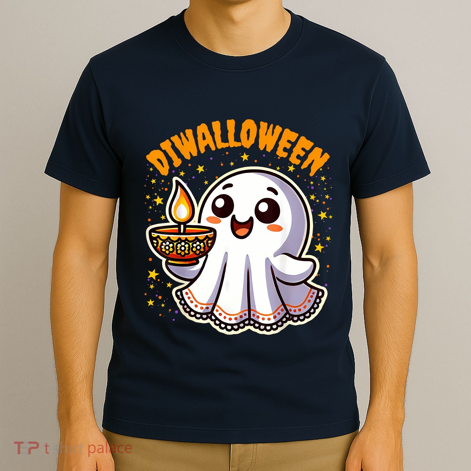 Diwalloween Diwali Halloween Fun Boo Ghost Lantern Deepavali T-Shirt