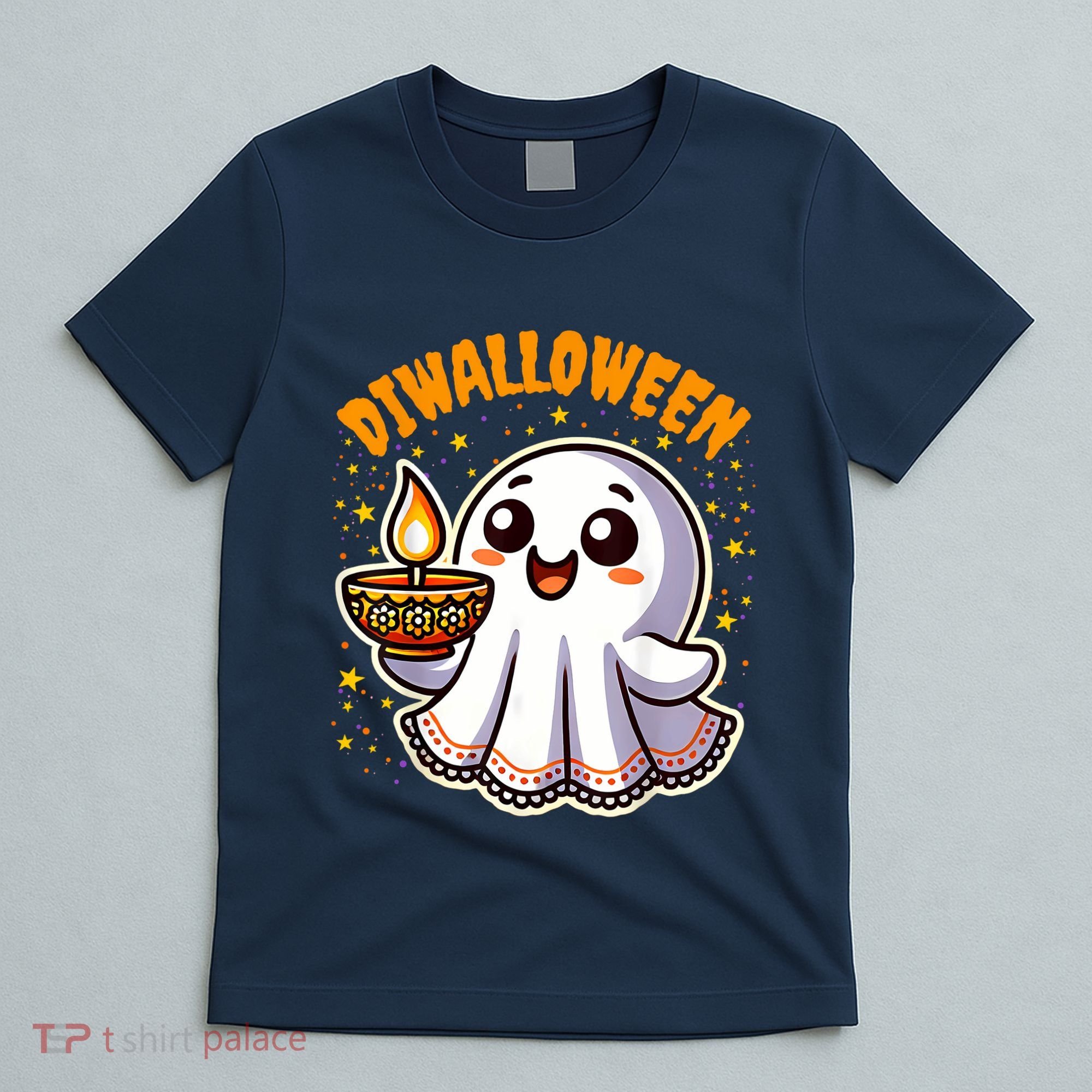Diwalloween Diwali Halloween Fun Boo Ghost Lantern Deepavali T-Shirt