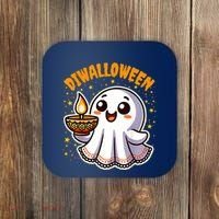 Diwalloween Diwali Halloween Fun Boo Ghost Lantern Deepavali Coaster thumb 0