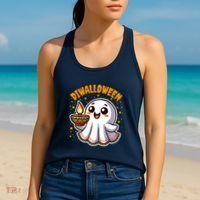 Diwalloween Diwali Halloween Fun Boo Ghost Lantern Deepavali Women's Tank Top thumb 2