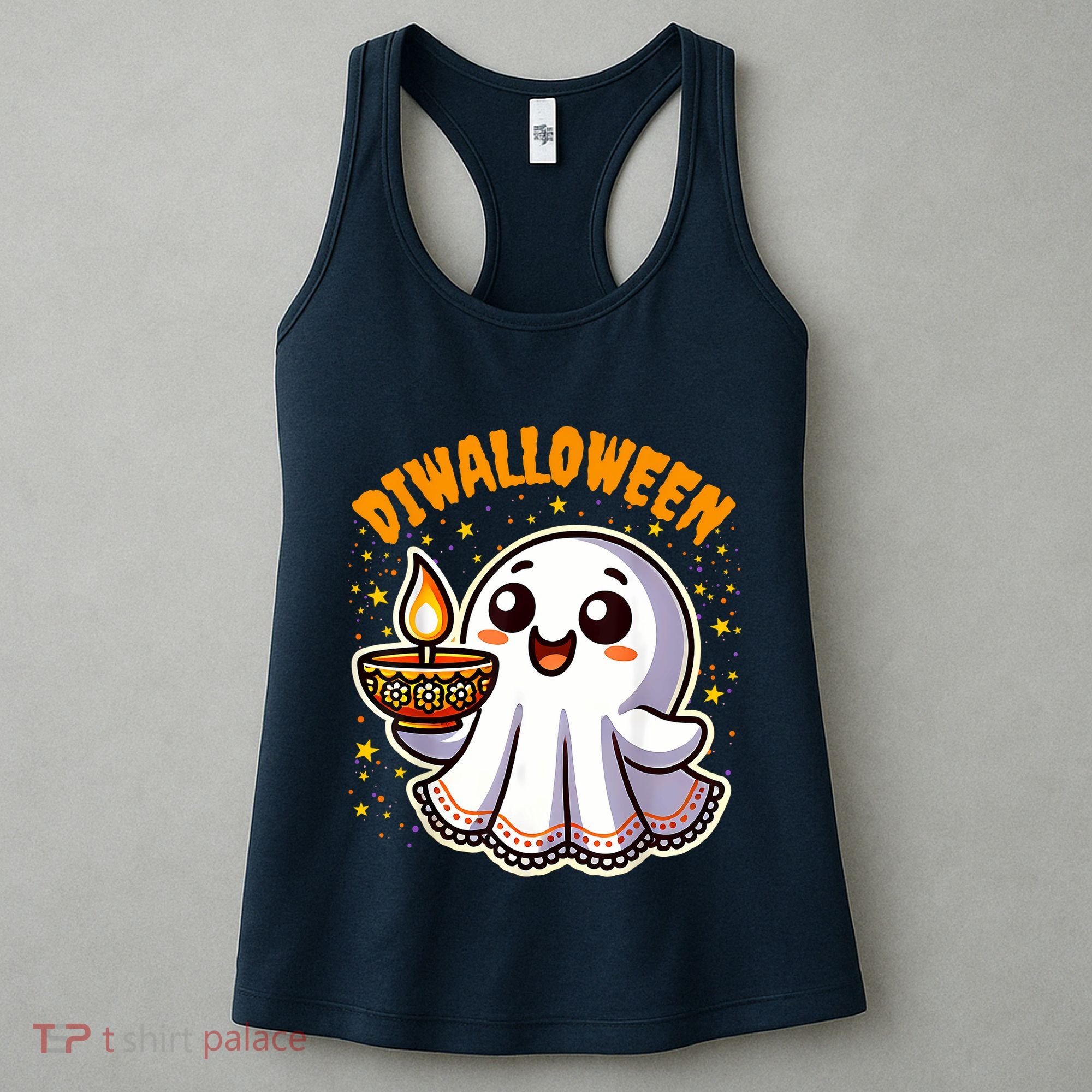 Diwalloween Diwali Halloween Fun Boo Ghost Lantern Deepavali Women's Tank Top