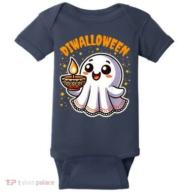 Diwalloween Diwali Halloween Fun Boo Ghost Lantern Deepavali Baby Bodysuit
