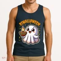 Diwalloween Diwali Halloween Fun Boo Ghost Lantern Deepavali Tank Top thumb 3