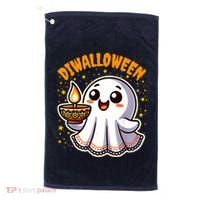 Diwalloween Diwali Halloween Fun Boo Ghost Lantern Deepavali Golf Towel thumb 0