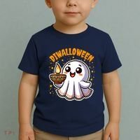 Diwalloween Diwali Halloween Fun Boo Ghost Lantern Deepavali Toddler T-Shirt thumb 2