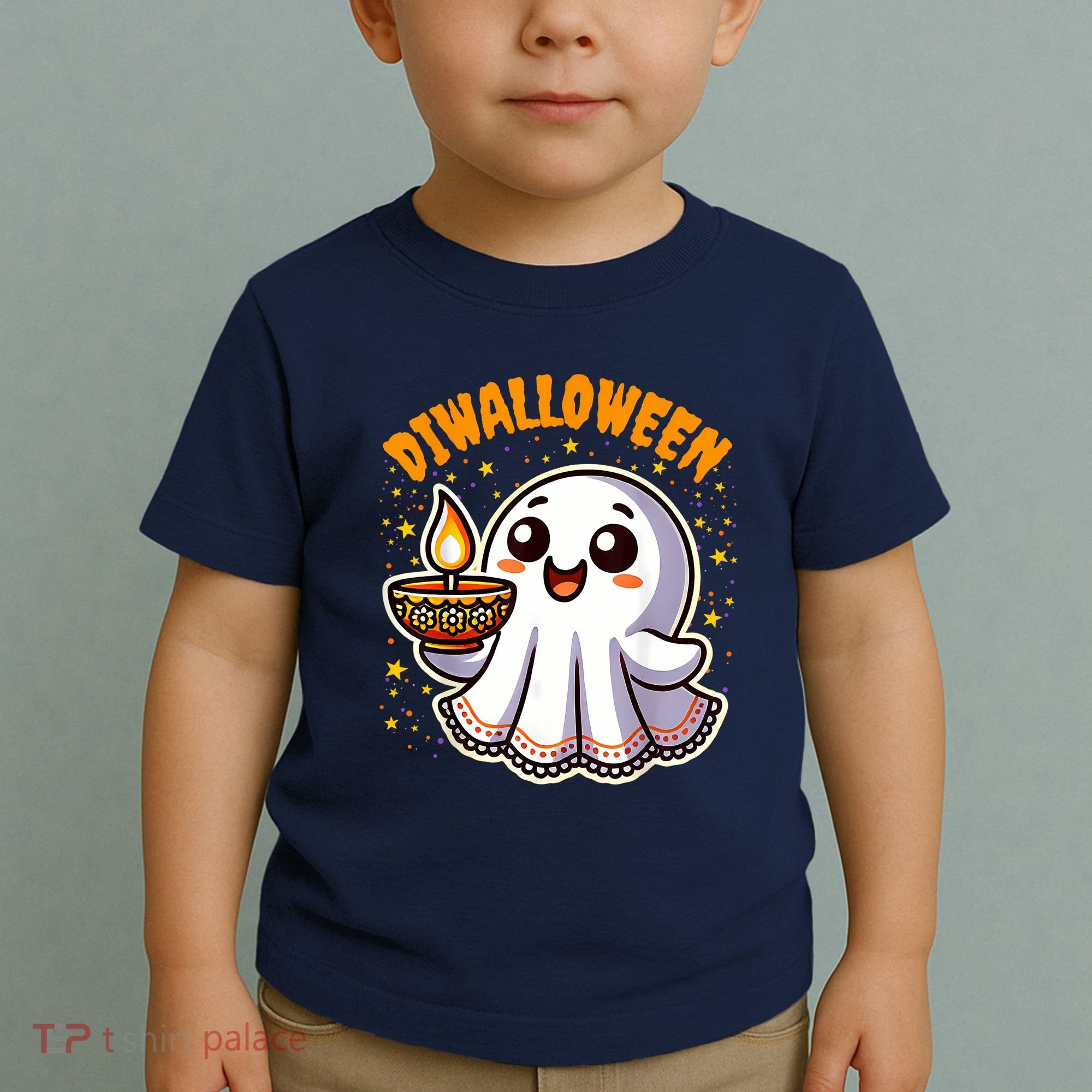 Diwalloween Diwali Halloween Fun Boo Ghost Lantern Deepavali Toddler T-Shirt