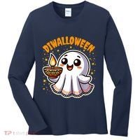 Diwalloween Diwali Halloween Fun Boo Ghost Lantern Deepavali Women's Long Sleeve Shirt thumb 0