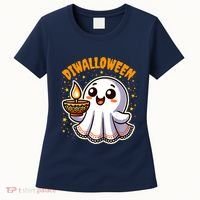 Diwalloween Diwali Halloween Fun Boo Ghost Lantern Deepavali Women's T-Shirt thumb 0