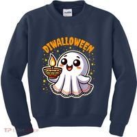 Diwalloween Diwali Halloween Fun Boo Ghost Lantern Deepavali Kids Sweatshirt thumb 0