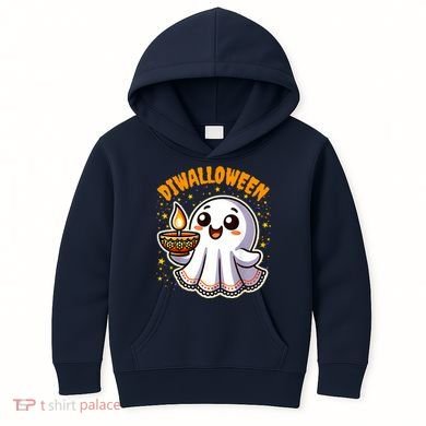 Diwalloween Diwali Halloween Fun Boo Ghost Lantern Deepavali Kids Hoodie