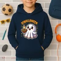 Diwalloween Diwali Halloween Fun Boo Ghost Lantern Deepavali Kids Hoodie thumb 2