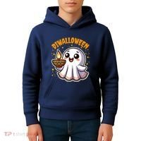 Diwalloween Diwali Halloween Fun Boo Ghost Lantern Deepavali Kids Hoodie thumb 4