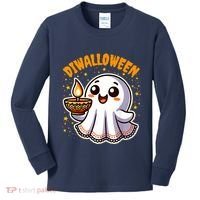 Diwalloween Diwali Halloween Fun Boo Ghost Lantern Deepavali Kids Long Sleeve Shirt thumb 0