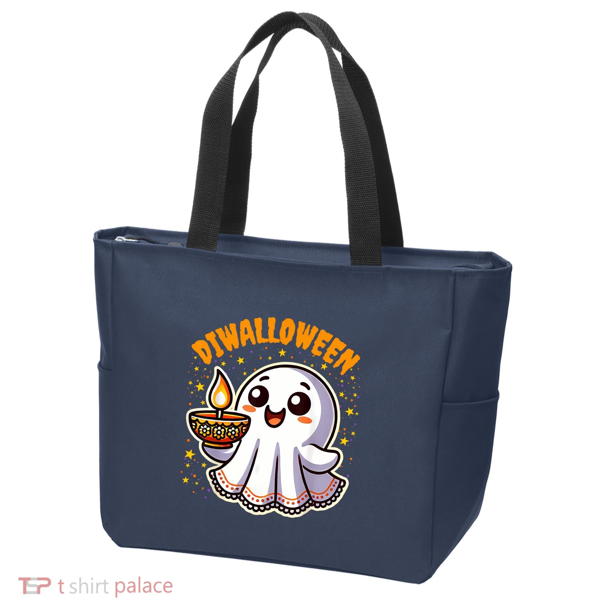 Diwalloween Diwali Halloween Fun Boo Ghost Lantern Deepavali Tote Bag