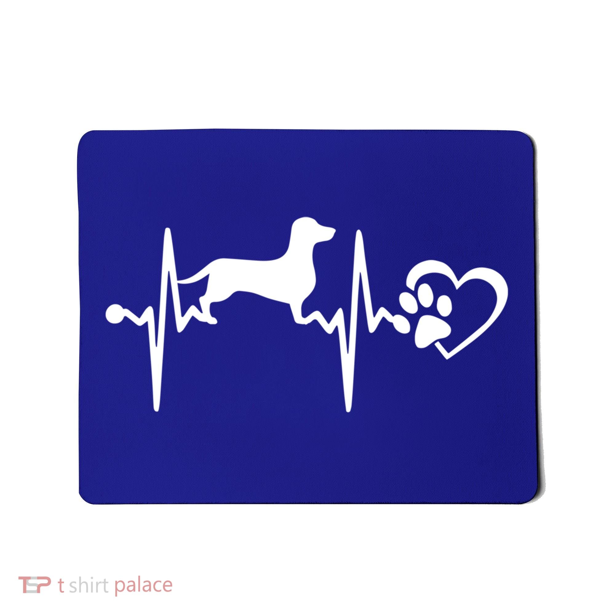 Dachshund Dog Heartbeat Paw Ekg Funny Puppy Lover Gift Mousepad
