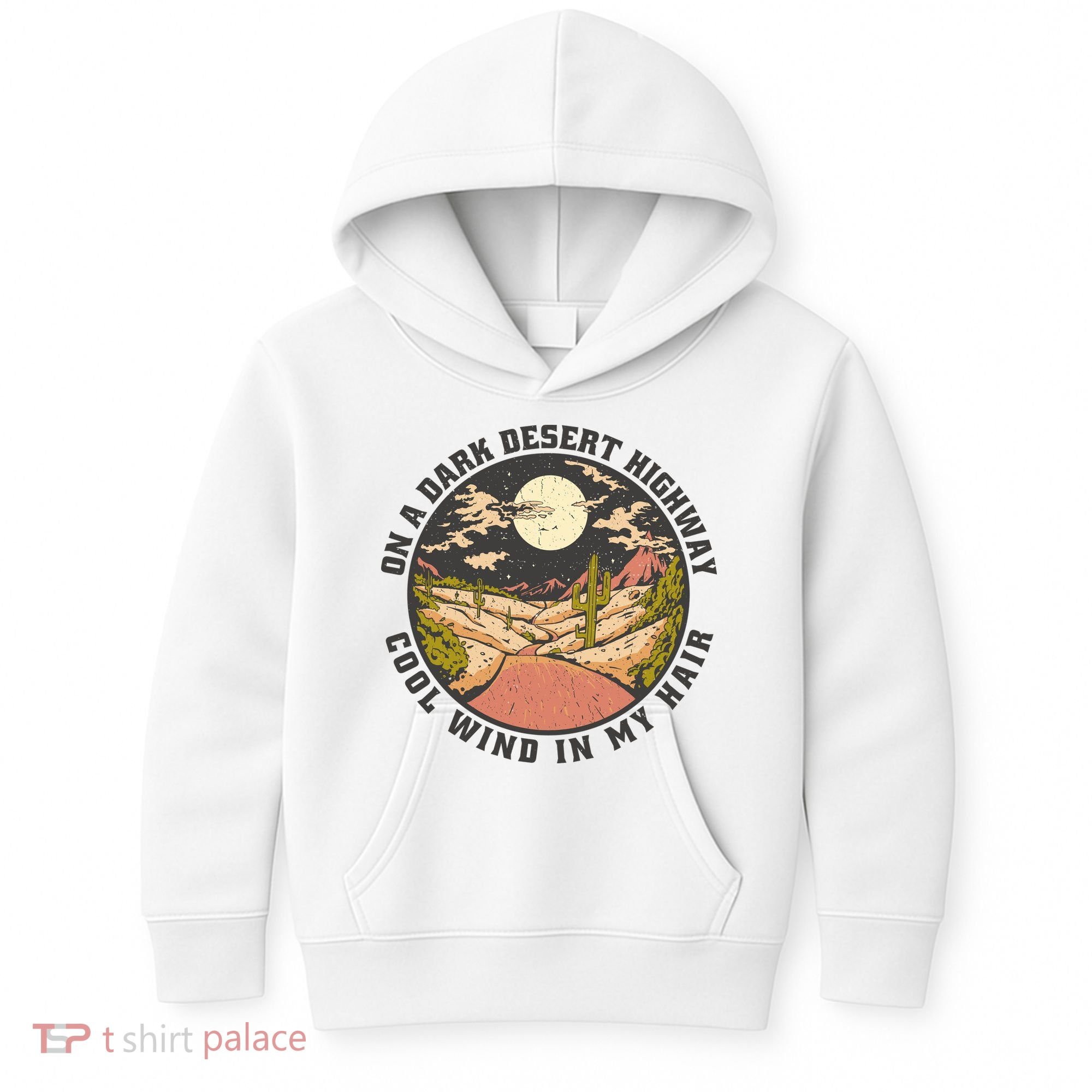 Dark Desert Highway Wind In My Hair Kids Hoodie