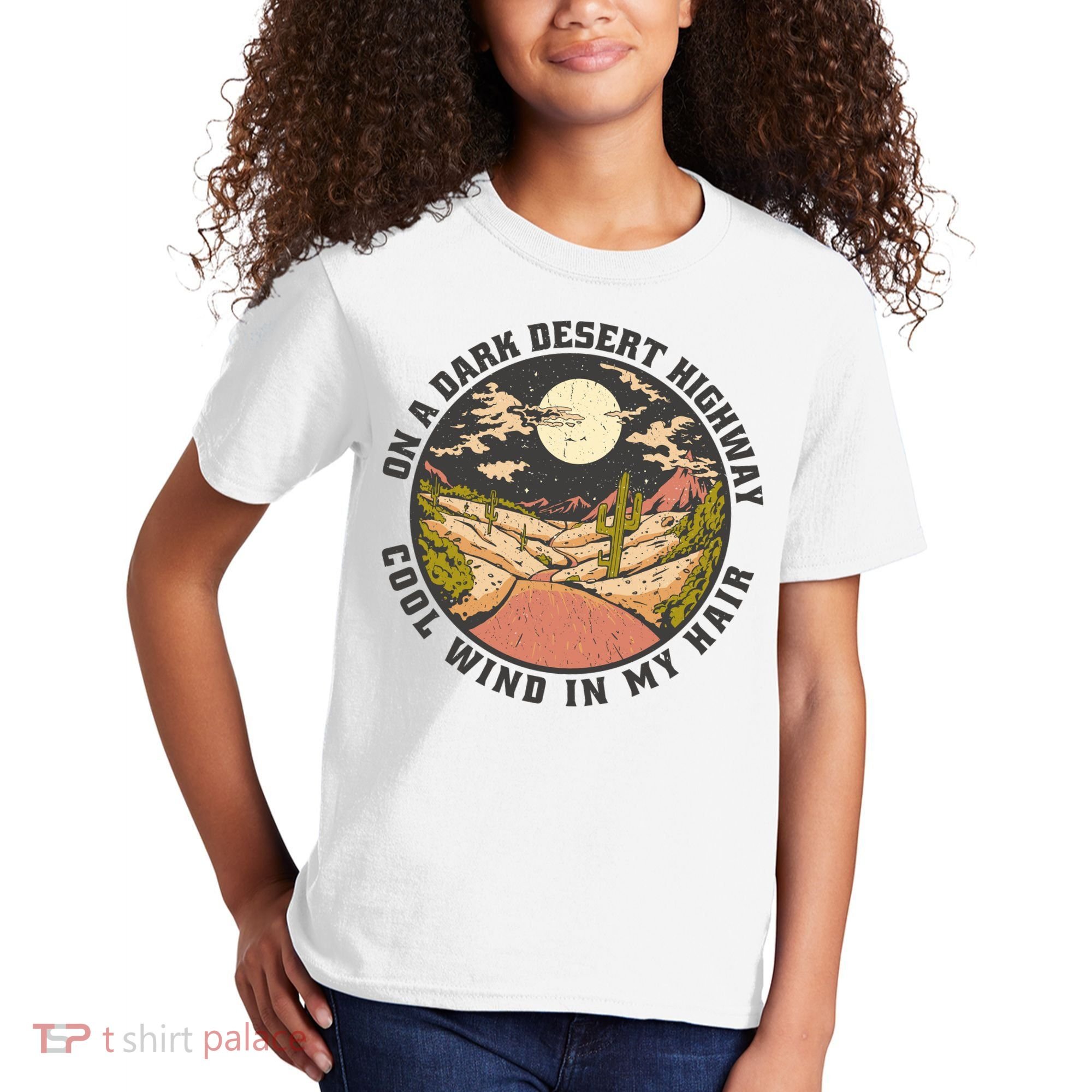 Dark Desert Highway Wind In My Hair Kids T-Shirt