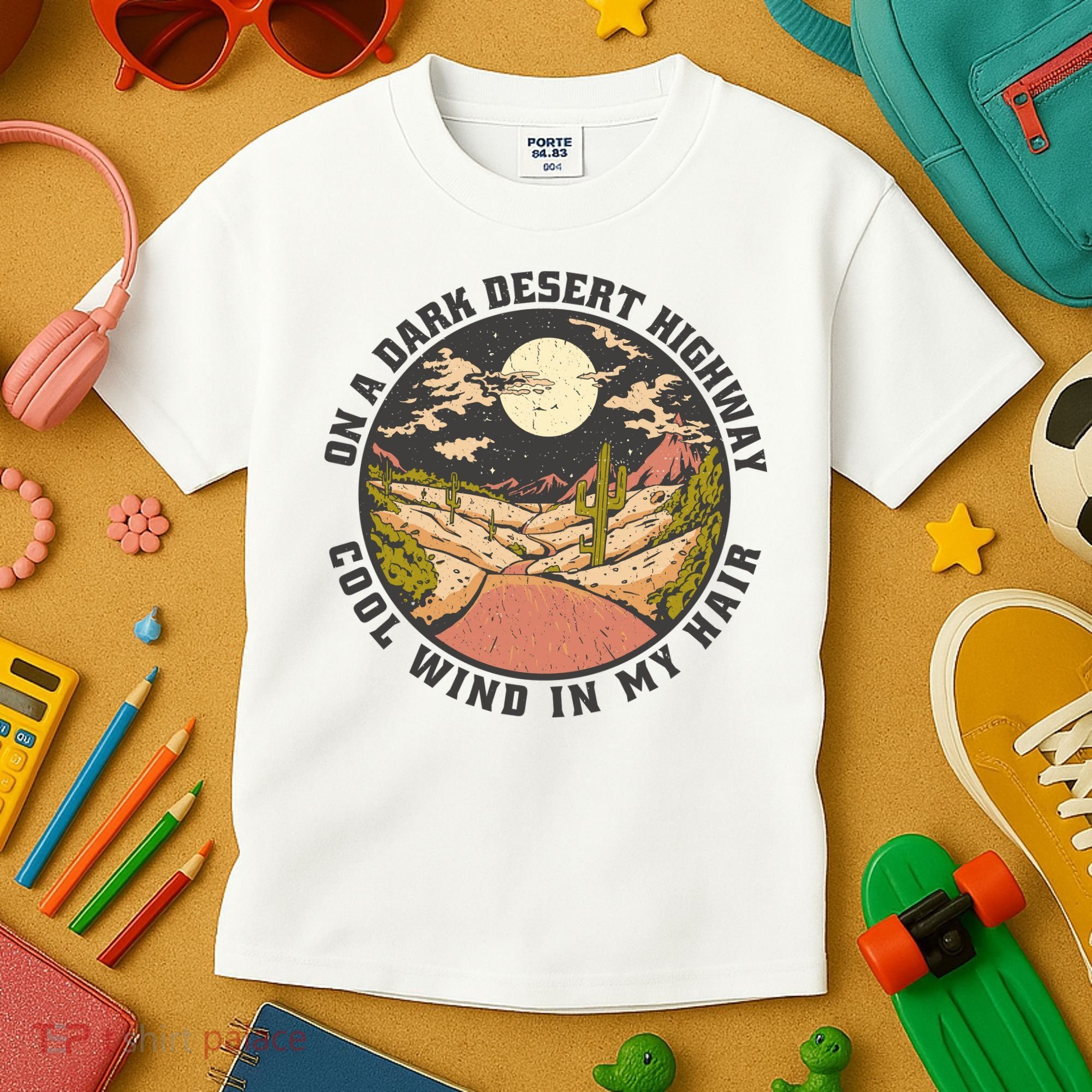 Dark Desert Highway Wind In My Hair Kids T-Shirt