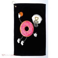 Dunking Donut Hole Food Champ Golf Towel thumb 0