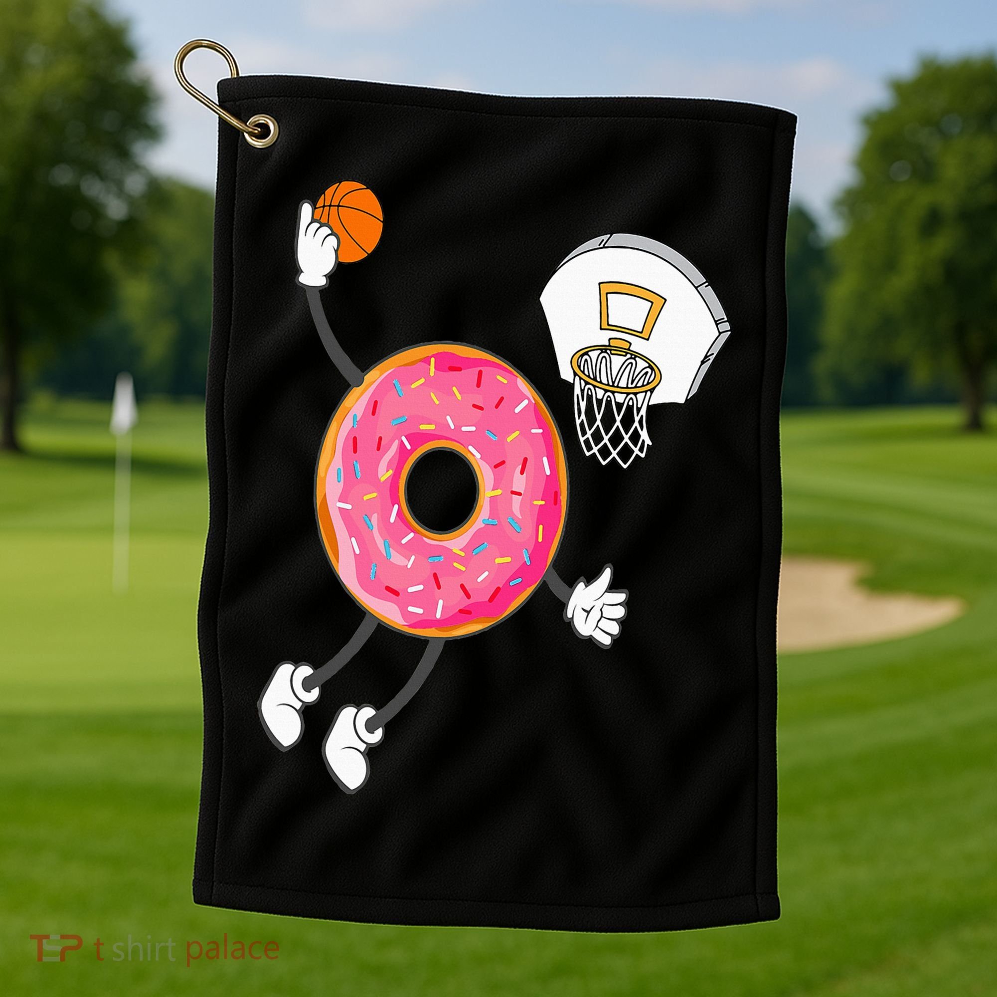 Dunking Donut Hole Food Champ Golf Towel