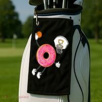 Dunking Donut Hole Food Champ Golf Towel thumb 2