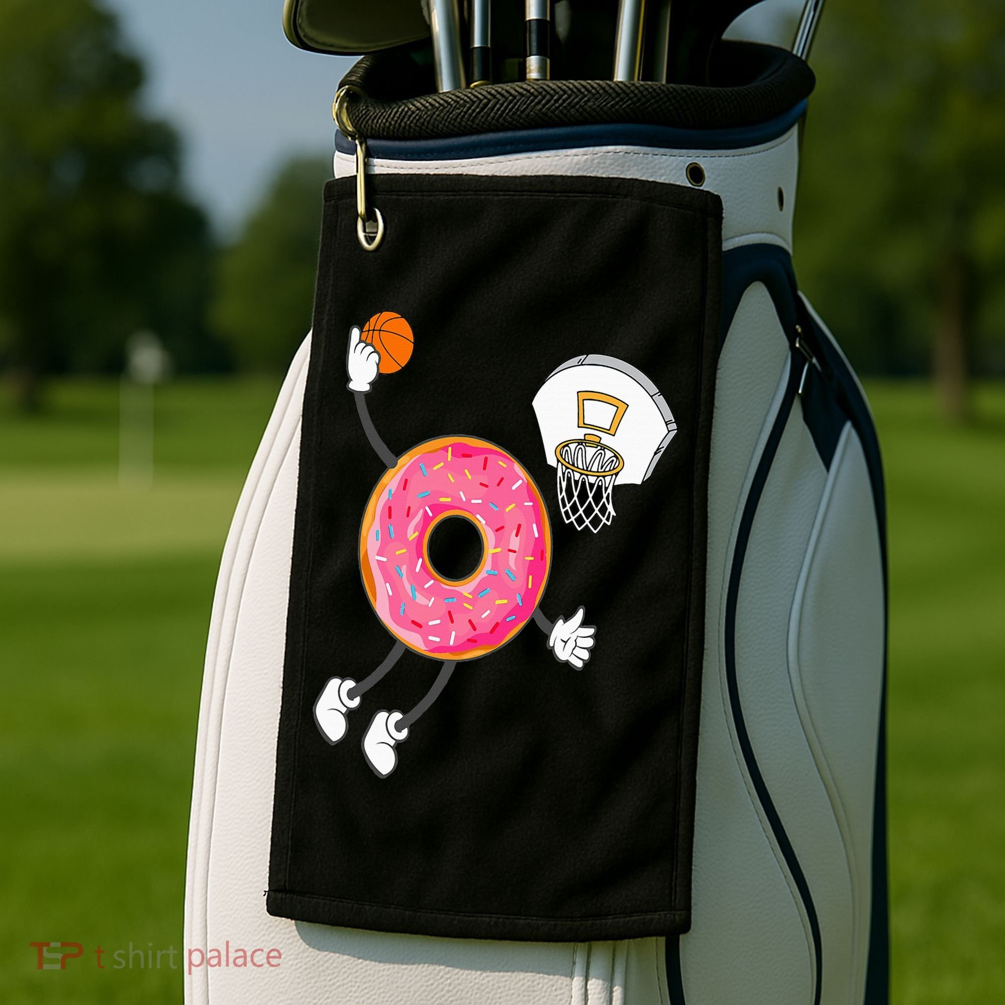Dunking Donut Hole Food Champ Golf Towel