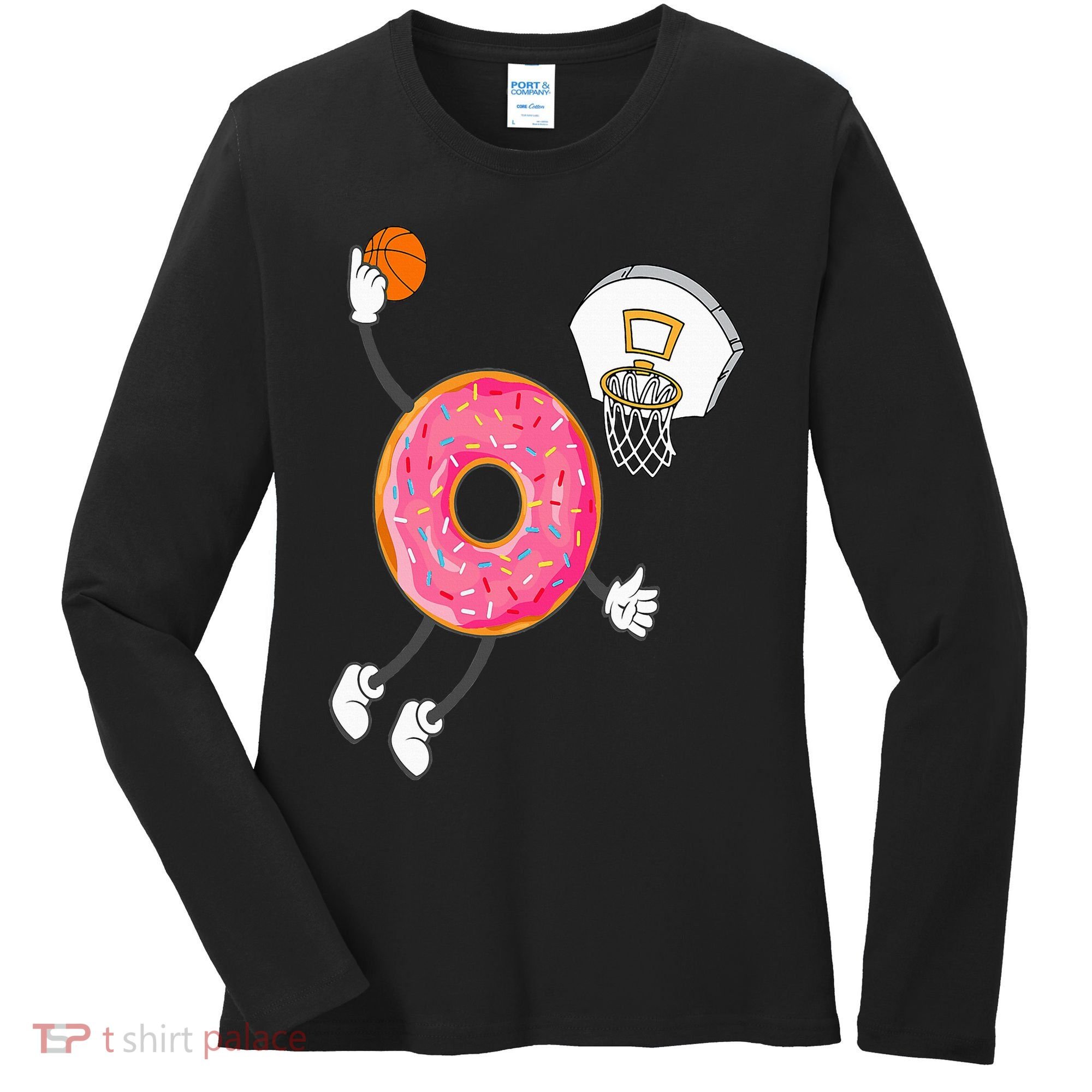 Dunking Donut Hole Food Champ Women's Long Sleeve Shirt