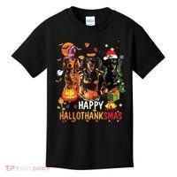 Dachshund Dog Halloween Merry Christmas Happy Hallothanksmas Kids T-Shirt thumb 0