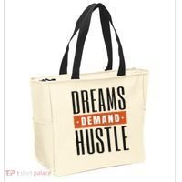 Dreams Demand Hustle Motivational Quote Tote Bag thumb 2