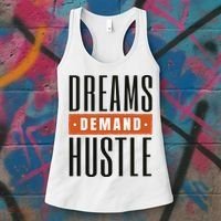Dreams Demand Hustle Motivational Quote Women's Tank Top thumb 3