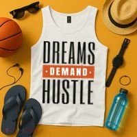 Dreams Demand Hustle Motivational Quote Tank Top thumb 4