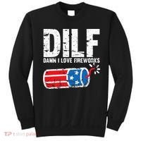 DILF Damn I Love Fireworks 4th of July Patriotic USA Flag Sweatshirt thumb 0