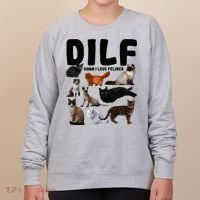 Dilf Damn I Love Felines Funny Cat Kitty Lover Women's Sweatshirt thumb 0
