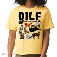 Dilf Damn I Love Felines Funny Cat Kitty Lover Comfort Colors Boxy T-Shirt thumb 0
